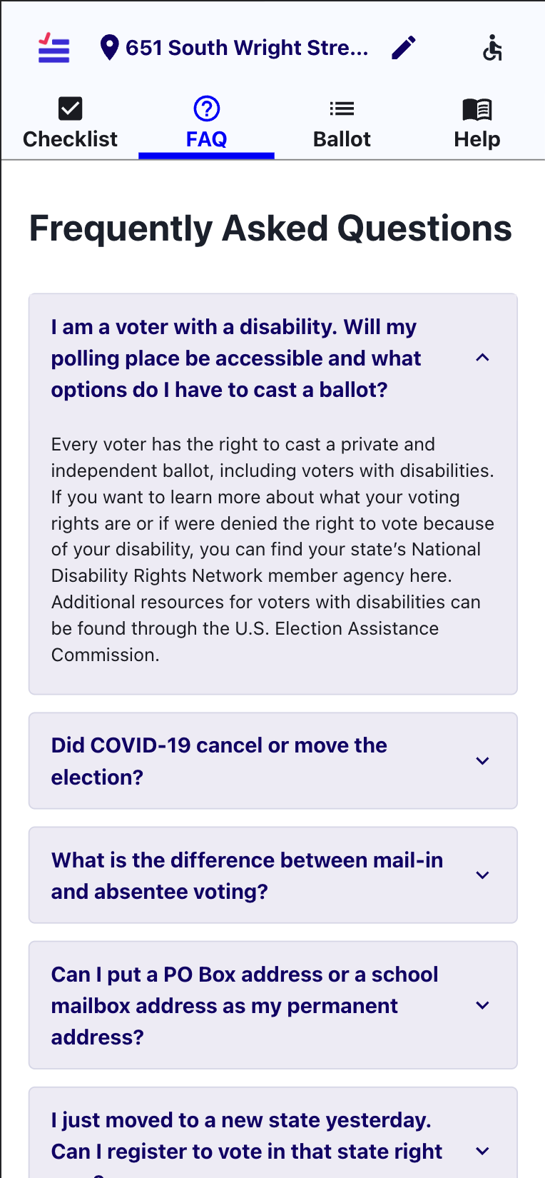 Brink Voter FAQs Mobile View