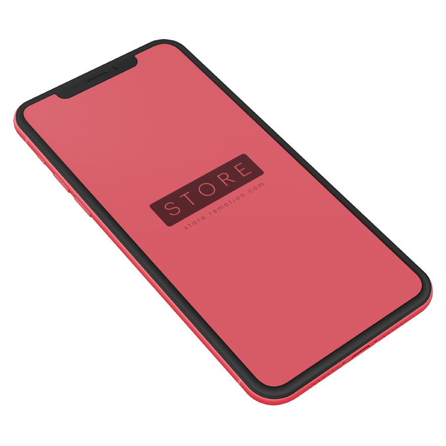 iPhone XR Red Perspective Mockup