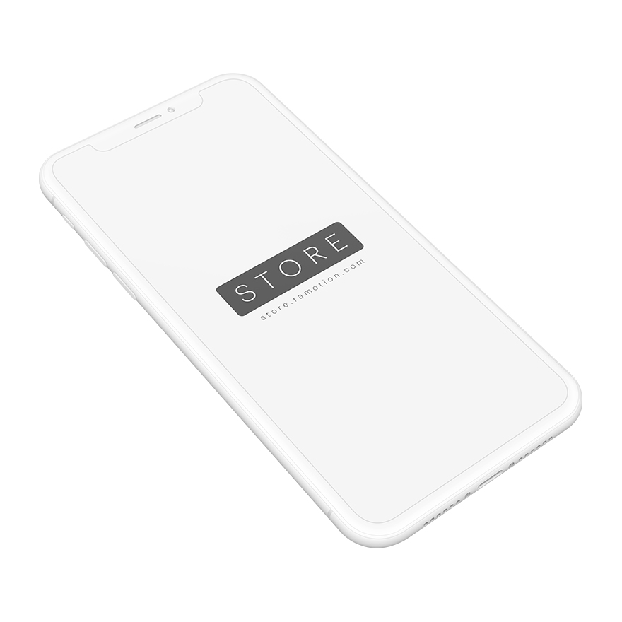 iPhone X Clay Mockup template Perspective view White PSD Mockup