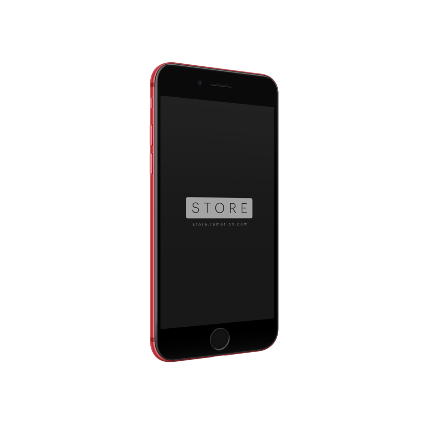 iPhone SE 2020 Red Left Portrait Mockup