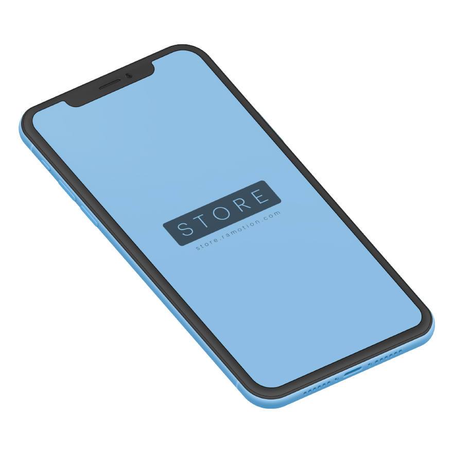 iPhone XR Blue Isometric Mockup