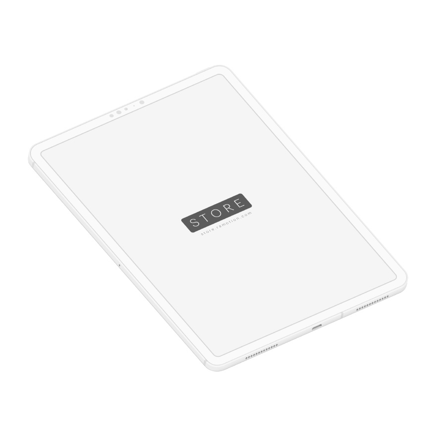 iPad Pro Clay White Isometric PSD Mockup