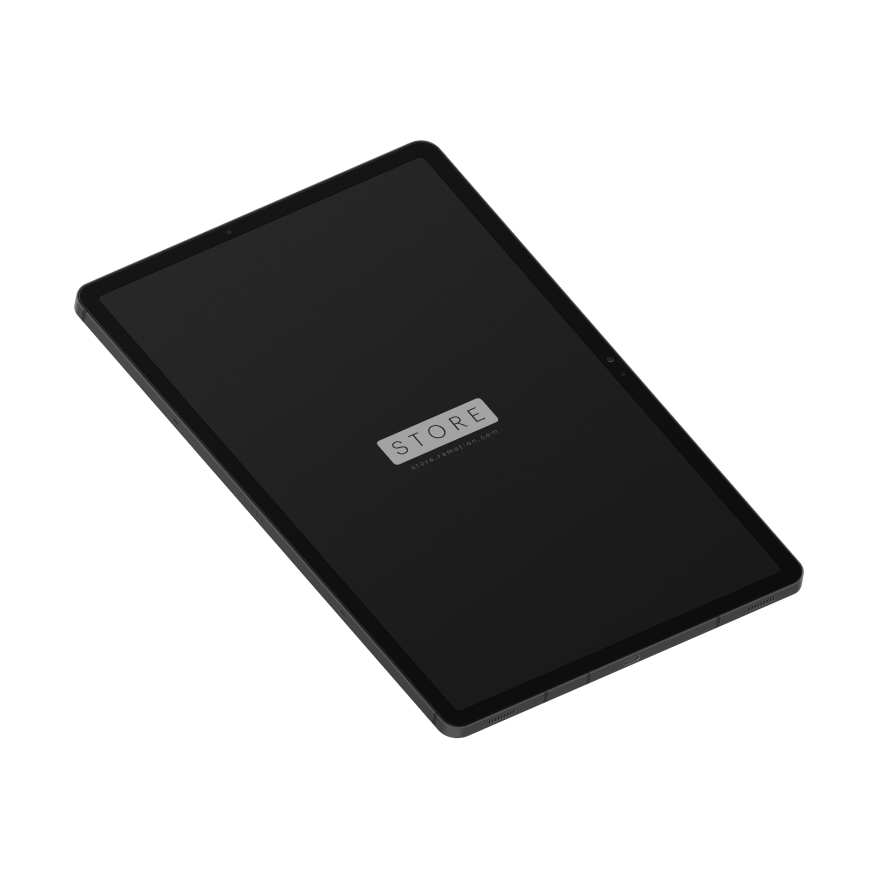 Samsung S7 Plus Tab Clay Black Isometric PSD Mockup