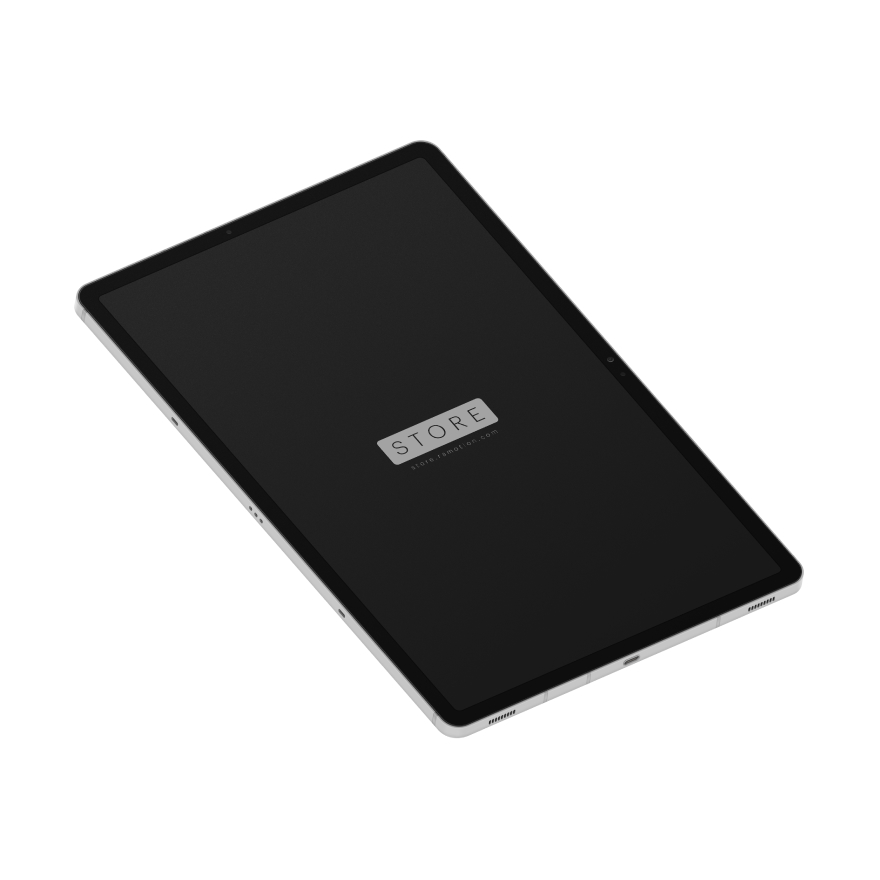 Samsung S7 Plus Tab Clay White Isometric PSD Mockup