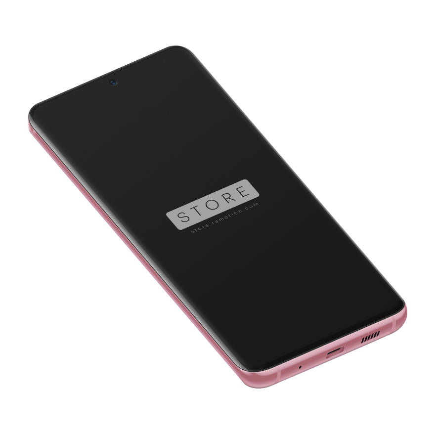 Samsung S20 Galaxy Realistic Pink Isometric PSD Mockup