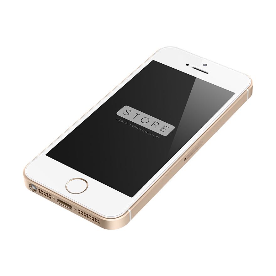iPhone SE Gold Perspective Right Mockup