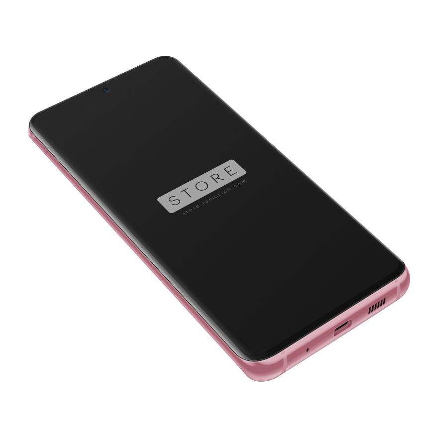 Samsung S20 Galaxy Realistic Pink Perspective PSD Mockup
