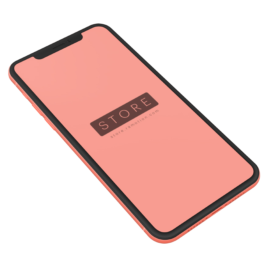 iPhone XR Coral Perspective Mockup
