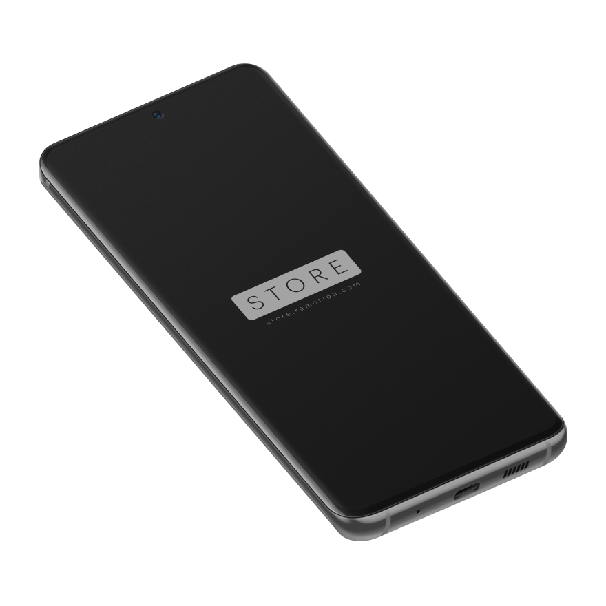 Samsung S20 Galaxy Realistic Silver Isometric PSD Mockup