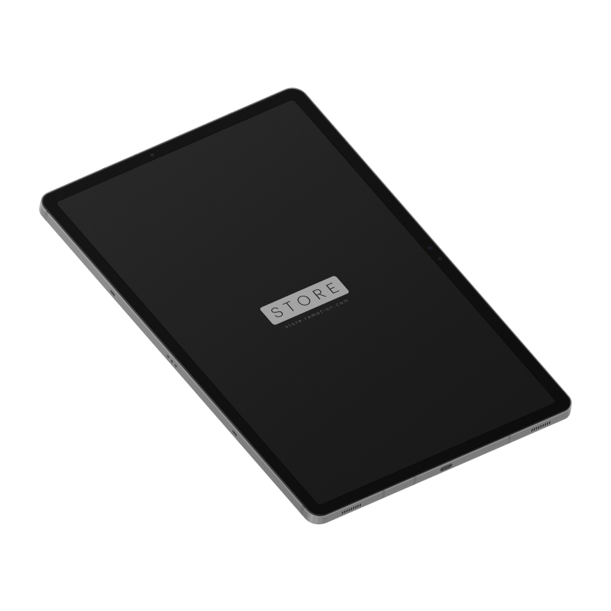 Samsung S7 Plus Tab Silver Isometric PSD Mockup