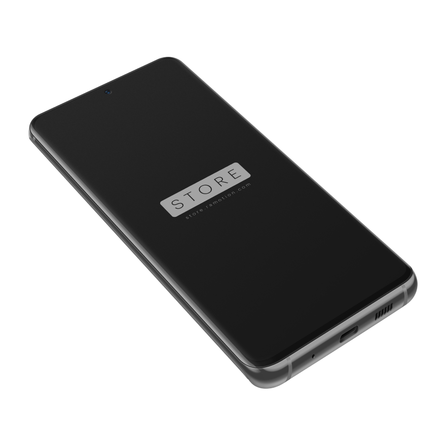 Samsung S20 Galaxy Realistic Silver Perspective PSD Mockup