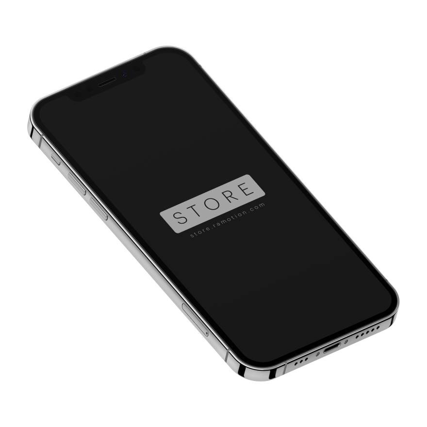 iPhone 12 Pro Silver Isometric PSD Mockup