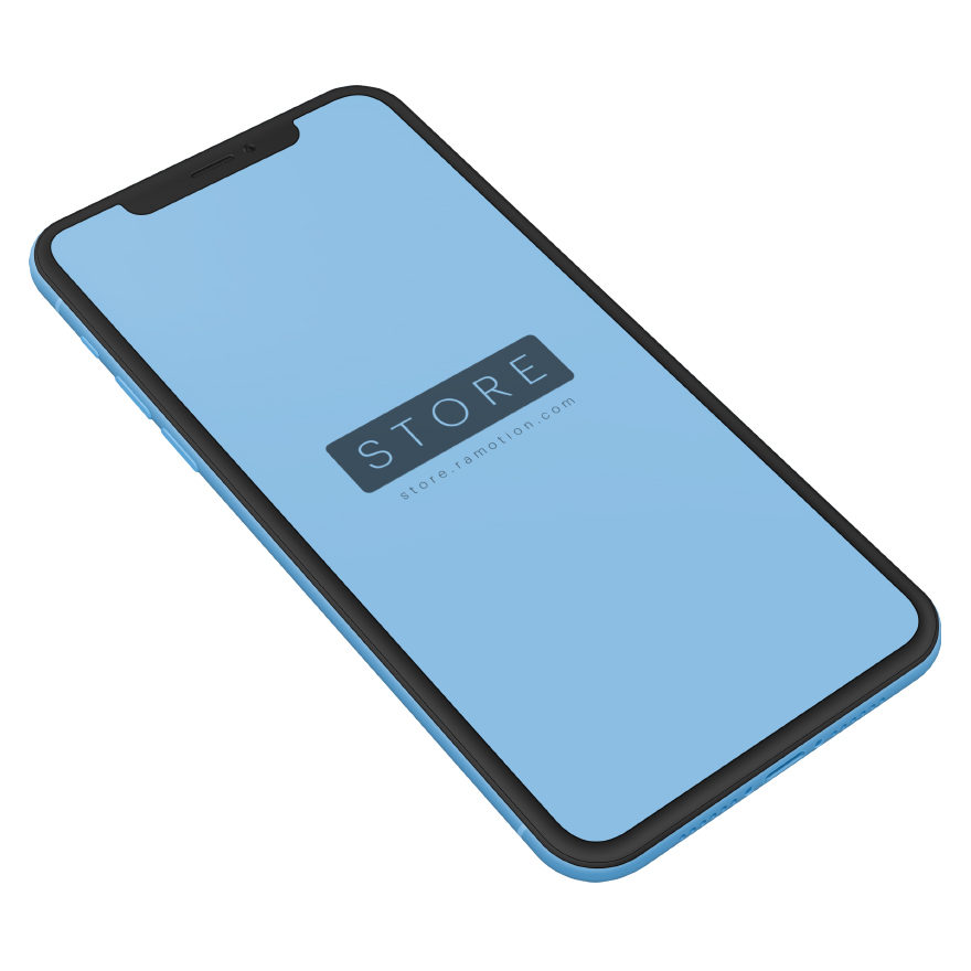 iPhone XR Blue Perspective Mockup