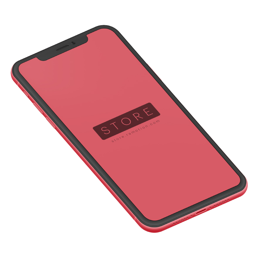 iPhone XR Red Isometric Mockup