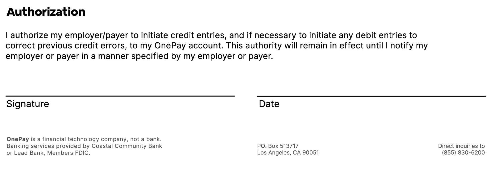 Direct Deposit Form Step 4 Screenshot