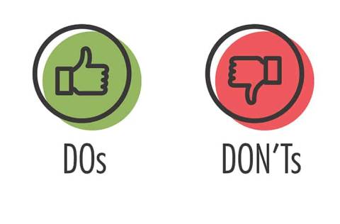 Do and Don't or Like & Unlike Icons with Positive and Negative Symbols