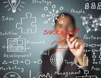 man drawing on screen process, performance, success