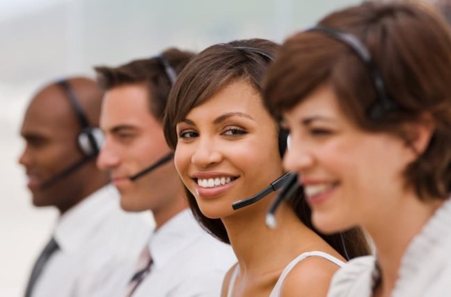 Happy call center agents