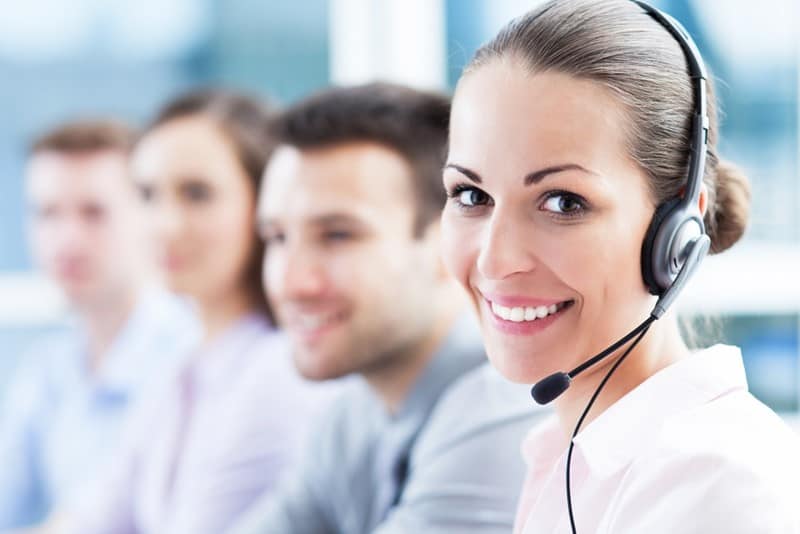 Happy call center agents