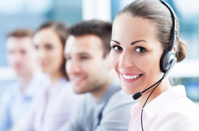 Happy call center agents