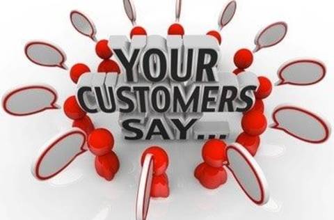 Text graphic saying "Your customers say..."