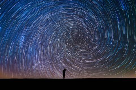 Nighttime stars swirling