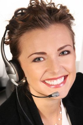 Happy call center agent
