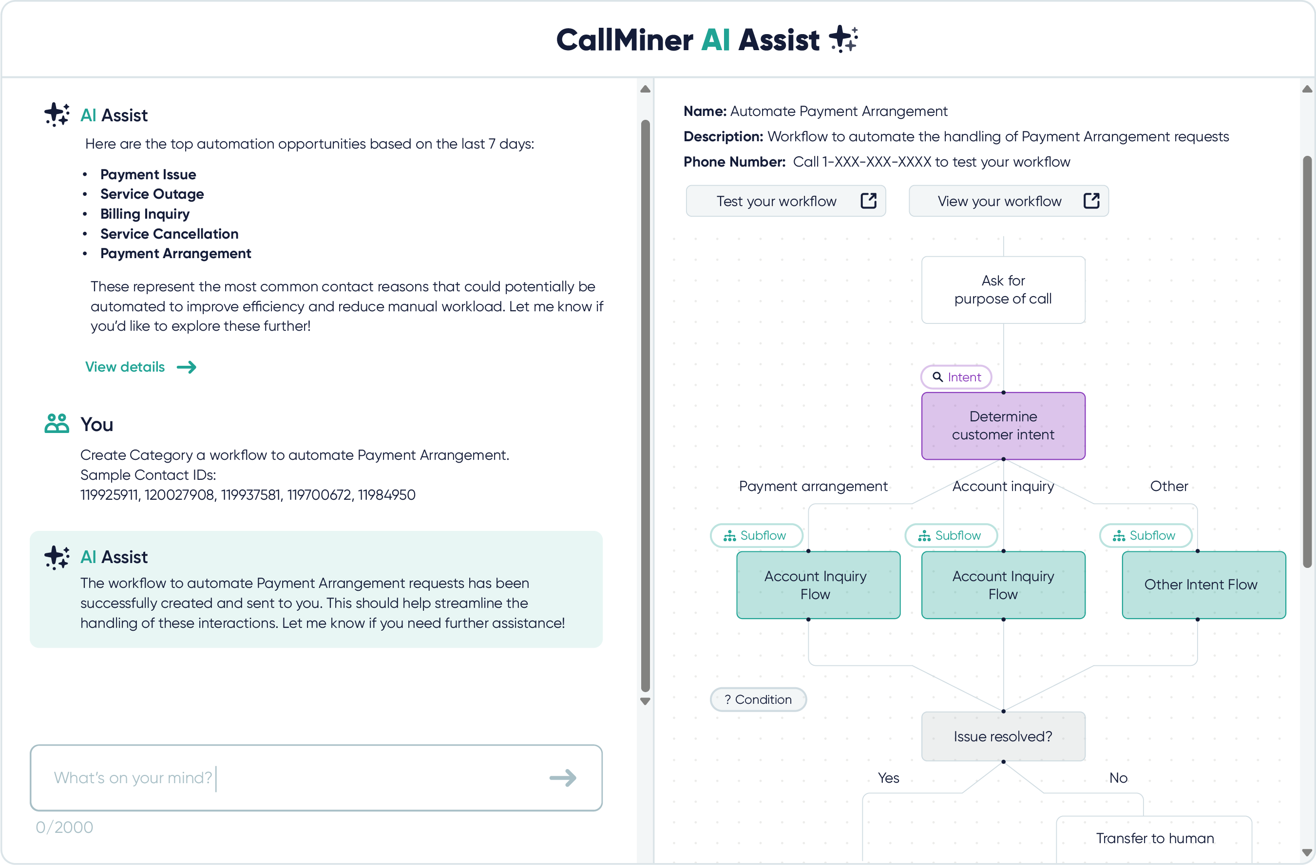 CallMiner AI Assist OmniAgent workflows
