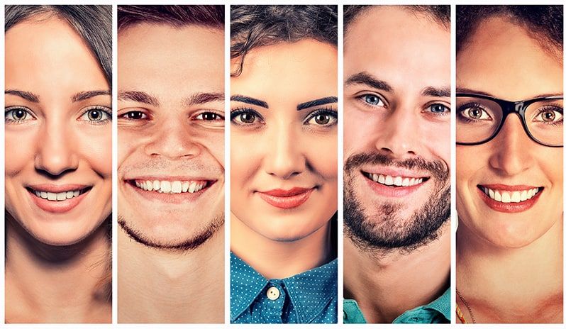 Multiple happy faces