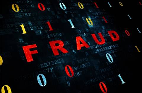 Cyber fraud on binary background