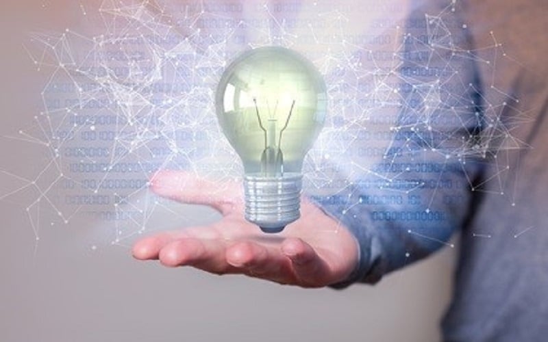 bulb future technology, innovation background, creative idea concept