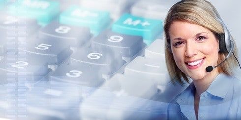 happy woman call center agent