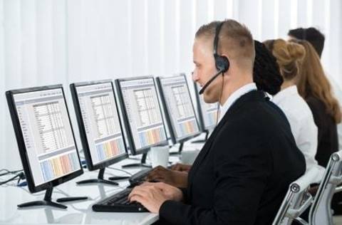 call center agents busy working