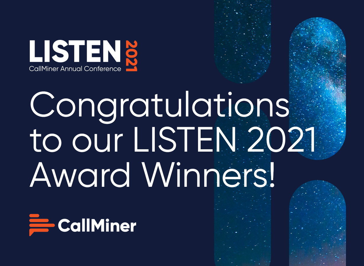 CallMiner LISTEN 2021 awards