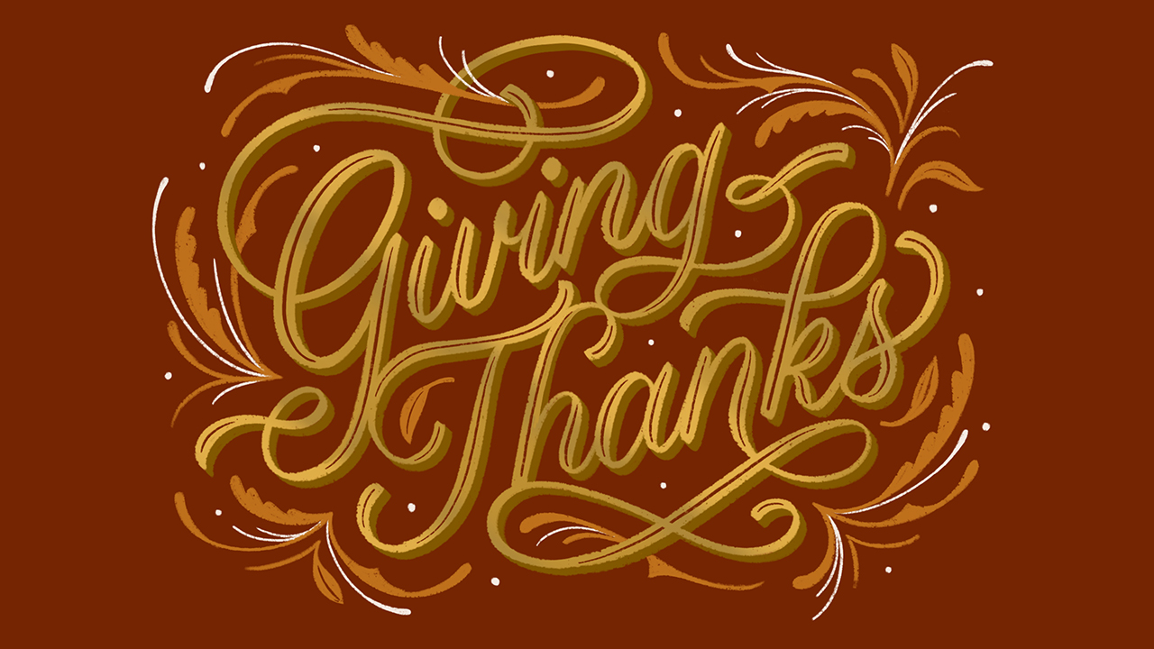 G giving thanks thanksgiving lettering