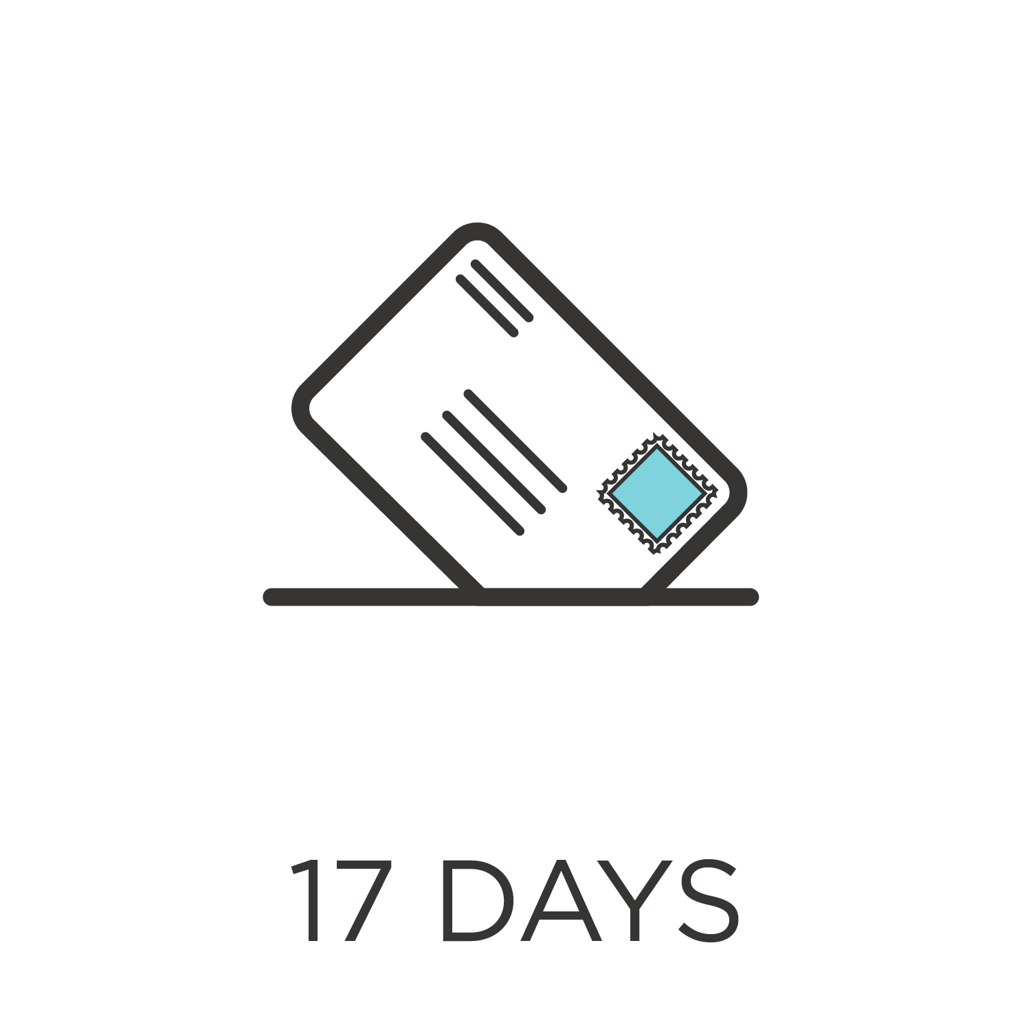 17 Days Greeting Card Lifespan Icon