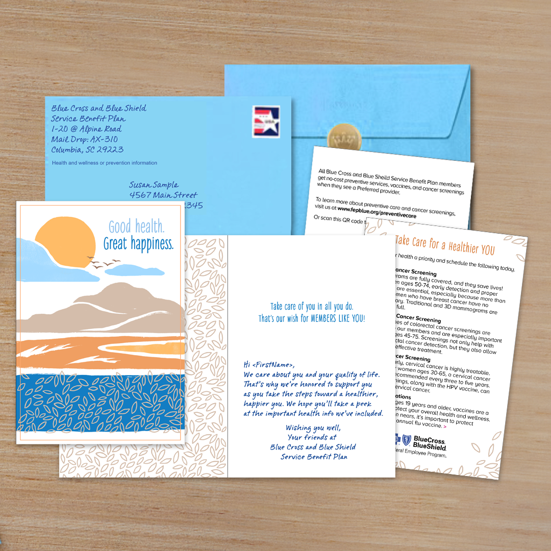 BCBS Card + Insert + Envelope 