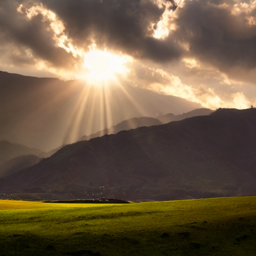 Sunrise over a Scottish landscape