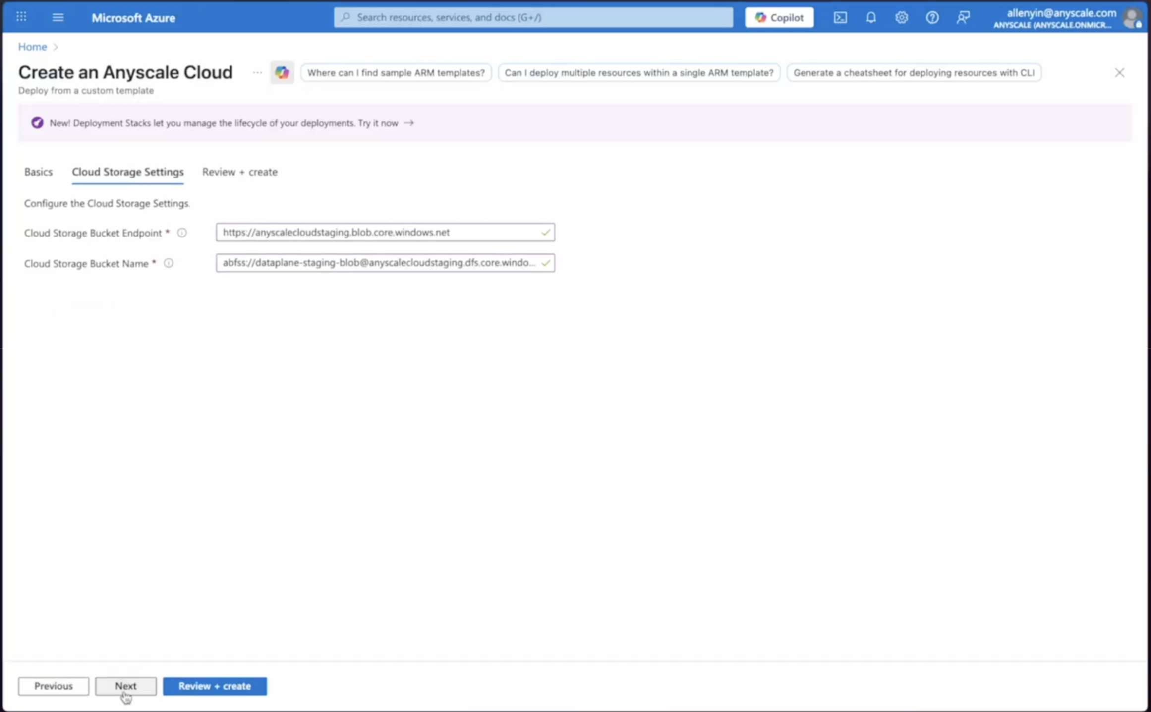 azure create anyscale 2