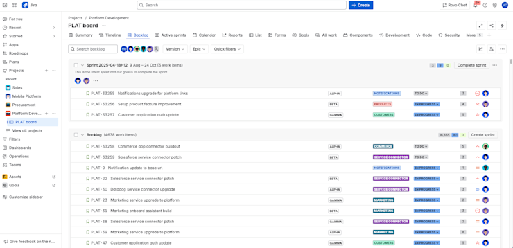 Preview of backlog in Jira Cloud