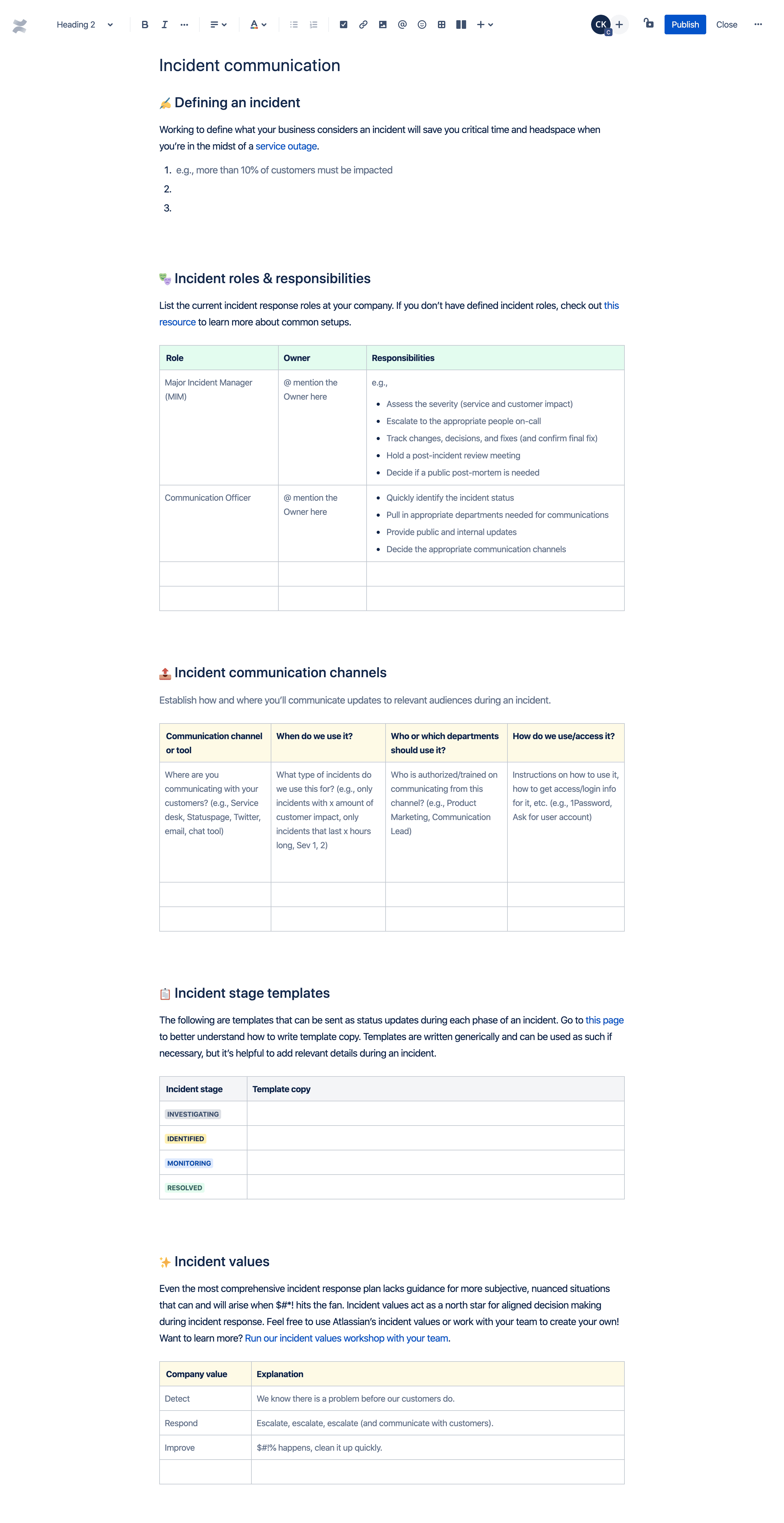 Incident communication