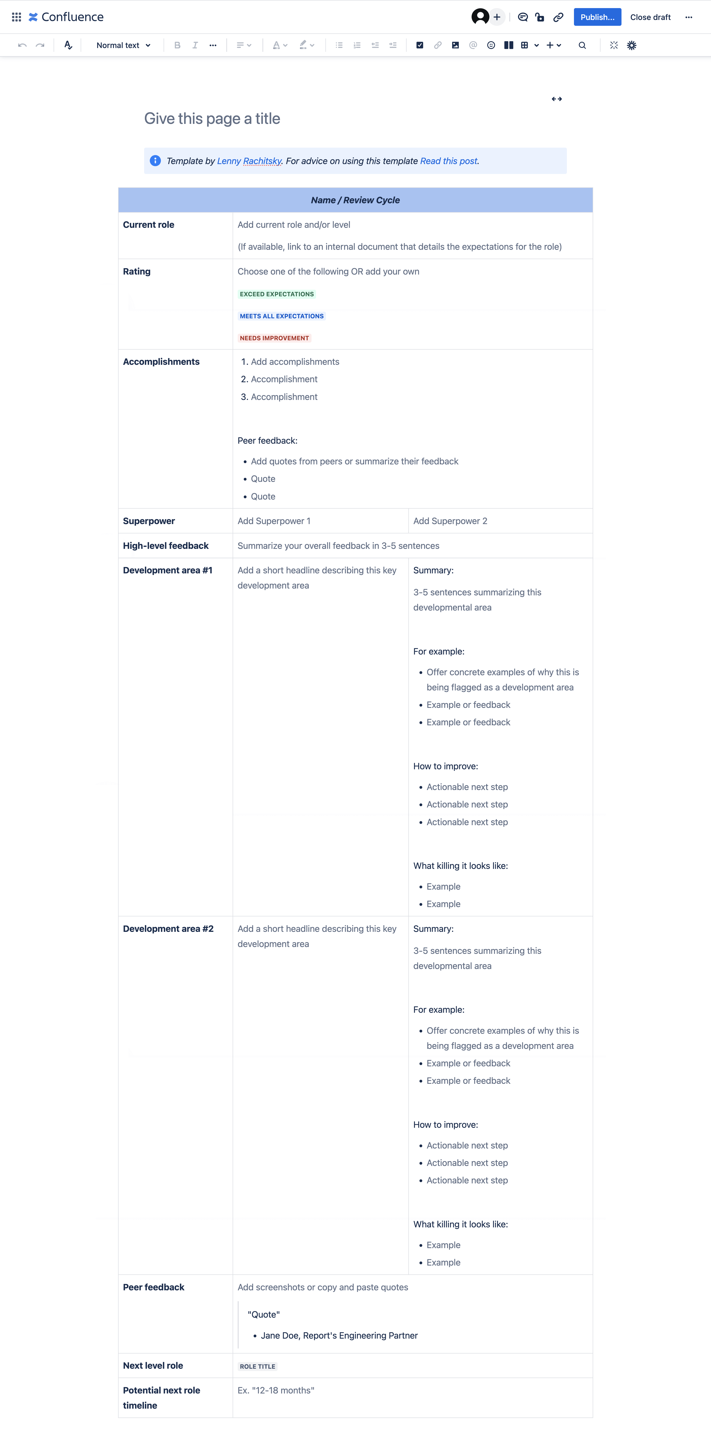 Evaluación del rendimiento de Lenny