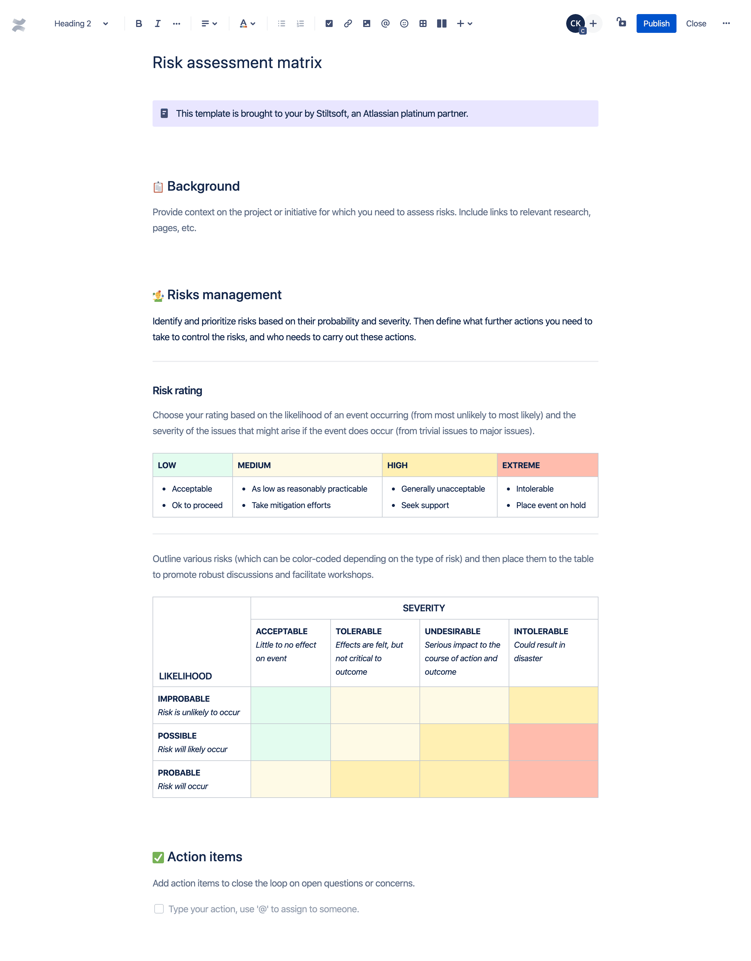 Risk assessment matrix