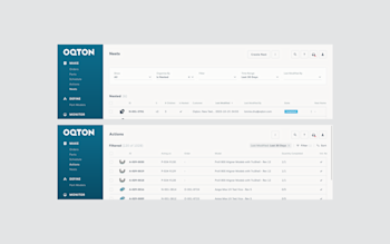 Filtering and sorting in Oqton Manufacturing OS, before and after the redesign.