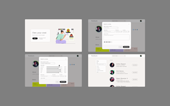 UI/UX Design and Branding for FeedBank's skill verification and experience quantification platform (Landing-, Review- and Explore Page) - 2022