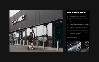 Caviarz website - Outside showroom & animations