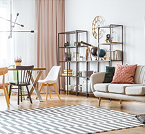 Clean and well-lit living room