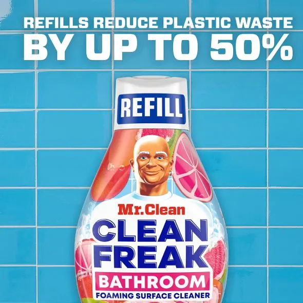 Mr. Clean CleanFreak Bath with Grapefruit Scent Sustainability - refills Reduce Plastic Waste By Up To 50%