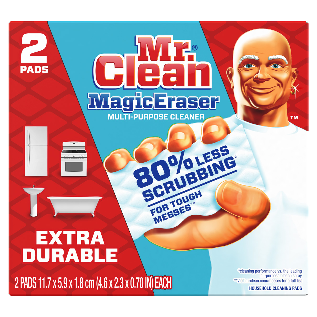 Mr. Clean Extra Durable Scrub Magic Eraser Sponges - 2ct : Target