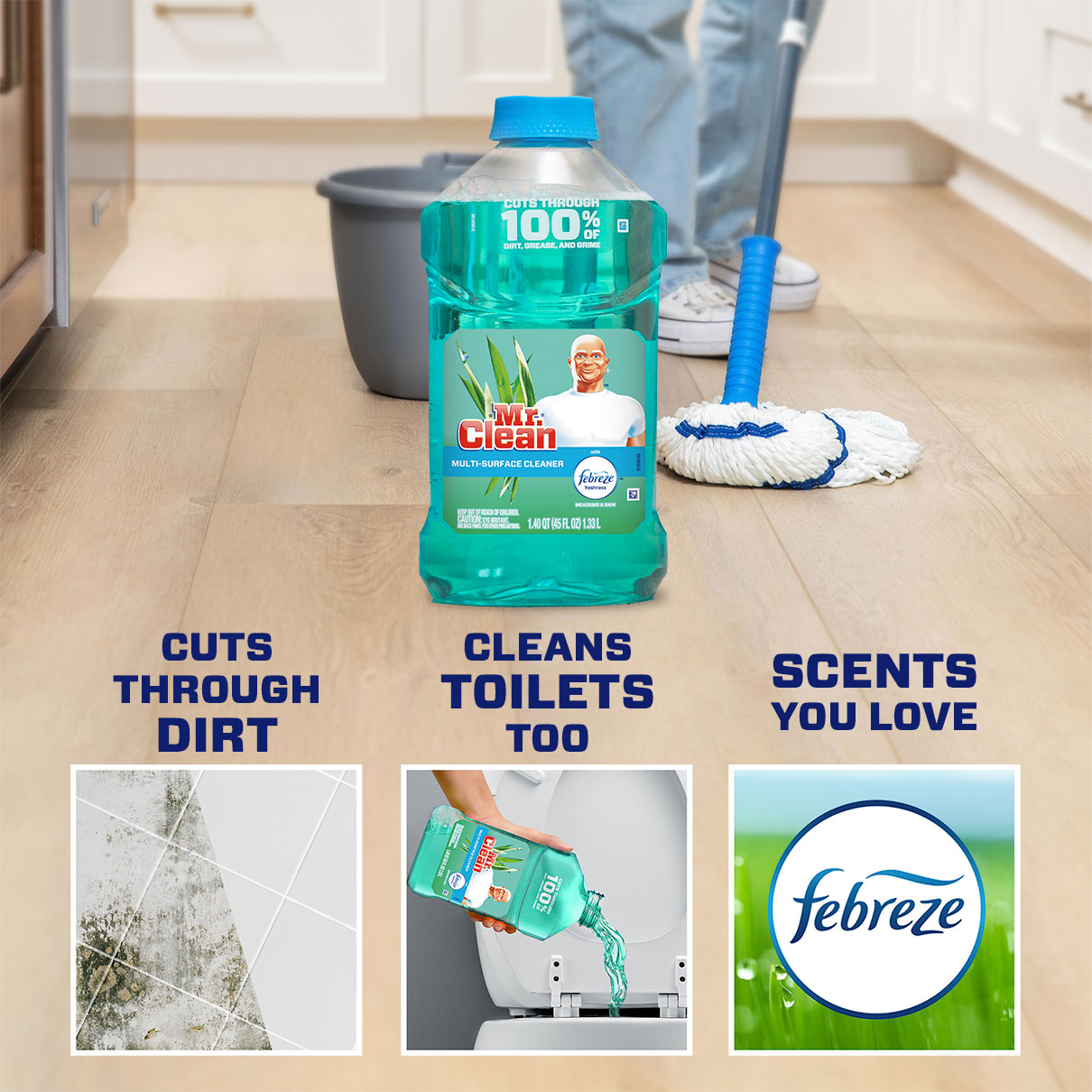 Mr Clean®  Multi Surface Cleaner with Febreze Meadows and Rain